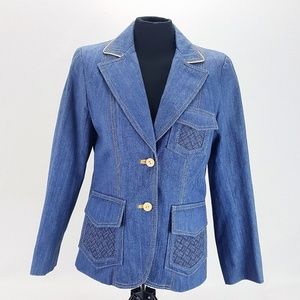 Ms. Pioneer Womens Denim Jacket Sz 10 Fancy Stitch